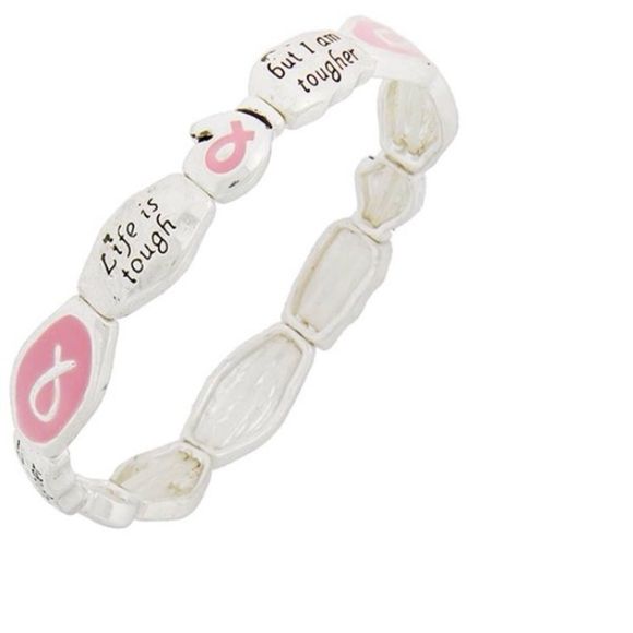 Pink Ribbon Elastic Bracelet - Picture 2 of 2